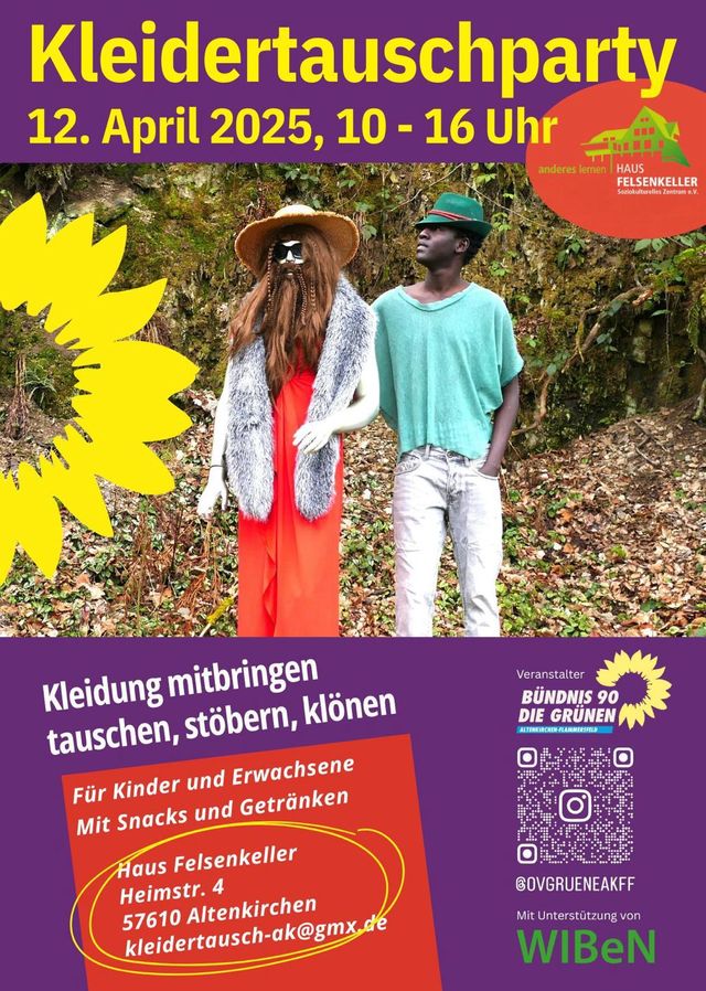 Veranstaltungsankündigung: Kleidertauschparty in Altenkirchen am 12.04.2025