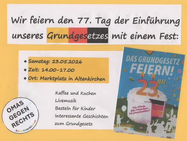 Das Grundgesetz wird 77 – ein guter Grund zum Feiern!
